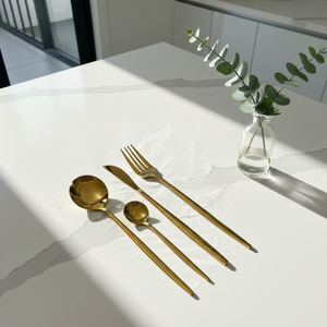 Luxury Stainless Steel <b>Flatware</b> Set 4-Piece Minimalist Silver Cutlery Set Mirror Polished Dinnerware for Hotels & Restaurant Use - Product Image 5