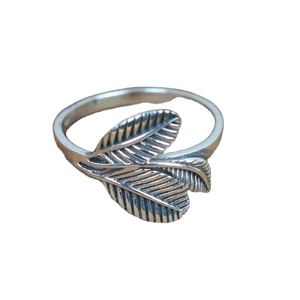 <b>Plain</b> Leaf Rose Gold & Rhodium Plated 925 Sterling Silver Handmade Fancy Minimalist Engagement <b>Ring</b> for Women - Product Image 1