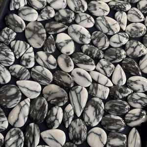 Natural Pinolite Jasper Loose Gemstones Wholesale Cabochons Black and White <b>Matrix</b> Pattern Stone for Jewelry Making - Product Image 5