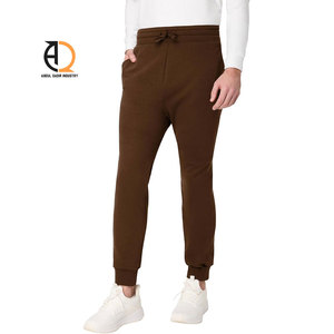 Pantalon de survêtement en coton beige pour homme, taille élastique avec cordon de serrage, décontracté, avec poches latérales, idéal pour l'automne - Product Image 3