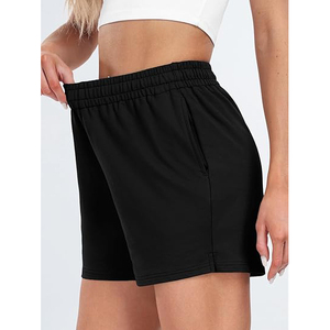Shorts de Felpa para Mujer con Dobladillo Curvo, Suaves, Cómodos, Casuales, para Descansar, Cintura Elástica, Corte Holgado, Cálidos para Invierno, Ecológicos, 140g - Product Image 3