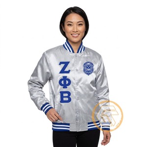 เสื้อแจ็คเก็ต Zeta Phi Beta แบบสั่งทำพิเศษ เสื้อผ้าสำหรับชมรมนักศึกษา คุณภาพสูง ระบายอากาศได้ดี ผ้าซาติน ปักตัวอักษรตราสัญลักษณ์ด้วยผ้าไหม - Product Image 3