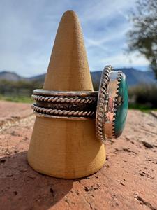 Teardrop Kingman <b>Turquoise</b> <b>Ring</b> Handmade Sterling Silver Size 12 Southwestern Boho Statement Jewelry Artisan Gift for Her - Product Image 4