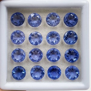 Lote de Gemas Sueltas de Fluorita Natural, Corte Redondo Facetado de 8-12 mm, Piedra de Fluorita Azul Pleocroica para la Fabricación de Joyas - Product Image 6