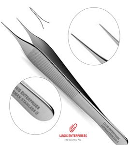 Pinzas Microquirúrgicas Adson Jacobson con Puntas Afiladas, Pinzas de Microcirugía de Acero Inoxidable, Instrumento Médico - Product Image 1