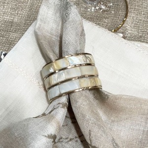 Geometric Mother Of Pearl Napkin <b>Ring</b> Eco-Friendly Durable Table Setting Accent for Home Restaurant Hotel Party Wedding - Product Image 3