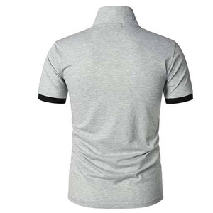 DAIZEN STAR Men's Gray Short Sleeve for Shirt Embroidered Logo Solid Color Casual Oxford Knitted Cotton Breathable Pocket - Product Image 3