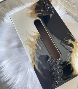 Boîte à mouchoirs carrée moderne en résine avec motif décoratif, support de mouchoirs de luxe pour hôtel, fournisseur indien pour cadeaux - Product Image 6