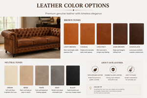 <b>Wooden</b> <b>Frame</b> Midcentury Modern Eco-Friendly Genuine Leather 3-Seater <b>Sofa</b> for Living Room Villa Warehouse-Portable Design - Product Image 6