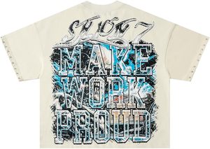 T-shirt surdimensionné pour homme avec impression personnalisée, sérigraphie, broderie, design graphique, coupe ample, vêtements de sport, gym, entraînement - Product Image 3
