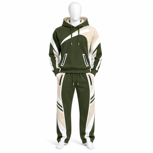 Conjunto de Sudadera con Capucha y Pantalones Jogger de Chándal Unisex, Estilo Urbano de Invierno, Lavado Ácido, Casual, Liso, 220 g/m², con Cremallera, Doble Cintura y Corte Acampanado - Product Image 6