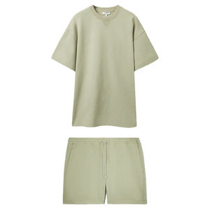 Ensembles d'été décontractés unisexes en gros : shorts et t-shirts, survêtement uni 100 % coton léger et respirant - Product Image 4