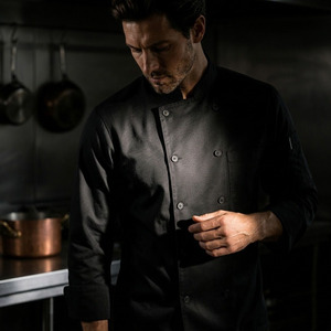 Wholesale Regular Fit Chef Uniform Long Sleeve Breathable Polyester Cotton <b>Kitchen</b> Jacket for Hotel & Restaurant - Product Image 5