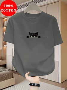 เสื้อยืดคอกลมแขนสั้นทรงปกติ พิมพ์ลายดิจิตอลตามสั่ง ผ้าฝ้าย 80% 400 GSM คุณภาพสูง ราคาโรงงาน พร้อมพิมพ์โลโก้ - Product Image 1