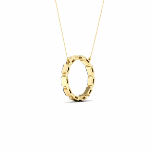 Pendentif cercle ouvert en diamant de laboratoire taille baguette en or 10K 14K 18K et argent 925 935 - Product Image 3