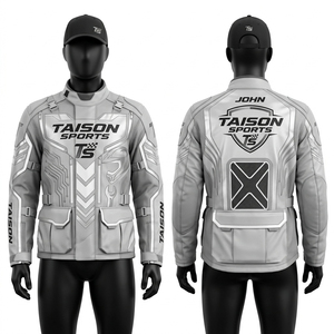 เสื้อแจ็คเก็ตมอเตอร์ไซค์พรีเมียม โพลีเอสเตอร์ 600D 320 GSM บุหนาสำหรับแข่งรถ พร้อมแผ่นสะท้อนแสง รับสกรีนโลโก้ด้วยความร้อน - Product Image 1