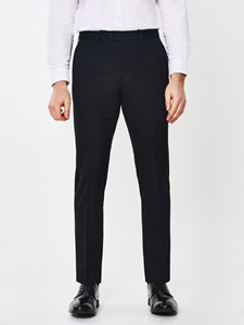Costume d'affaires noir pour homme en polyester/coton, grande taille, simple boutonnage, col à revers, devant plat, coupe droite, infroissable, pour adultes - Product Image 5