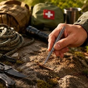 Pinza de titanio dental y oftálmica plateada, compacta, con agarre ergonómico y 13 posiciones de mandíbula, 14 cm - Product Image 4