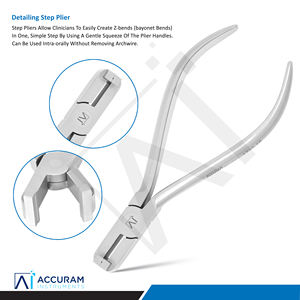 Pince à détails orthodontiques Accuram 13 cm en acier inoxydable, pliante à baïonnette en Z, instrument chirurgical dentaire manuel CE - Product Image 1