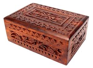 Boîte de rangement pour bijoux en bois et résine, artisanale, moderne, à motif floral, de qualité supérieure, avec couvercle élégant pour la vanité, UNIVERSAL OVERSEAS - Product Image 6