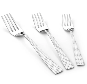 Ensemble de couverts en acier inoxydable, 4 pièces, fourchettes à dessert et légumes, finition miroir, design classique, à prix abordable - Product Image 1