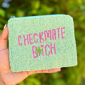 Pochette perlée avec citation de pop-culture, motif 'Rumors And Nastiness', mini portefeuille violet, accessoire amusant pour la réalité télévisée, vente en gros pour boutiques - Product Image 6