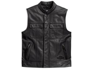 Chaleco de Cuero Genuino Foster para Hombre, Chaleco sin Mangas para Motociclista, Chaleco de Moda - Product Image 1