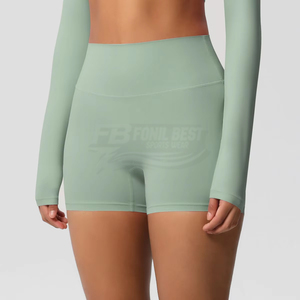 Pantalon de sport doux à taille haute pour femme, motif écossais, effet froncé aux fesses, grande taille, en Spandex/Nylon, service OEM - Product Image 4