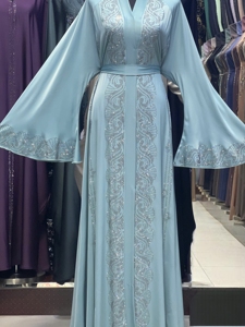 Hot sale Dubai Beautiful Traditional Islamic Women's Saudi Arabian <b>Abaya</b> Spring Polyester Breathable Ankle Length Muslim - Product Image 6