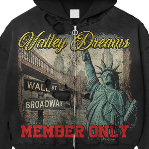 เสื้อสเวตเชิ้ตโอเวอร์ไซส์มีฮู้ดแบบซิปสำหรับผู้ชาย Valley Dreams ลายพิมพ์สตรีทแวร์ ดีไซน์พิเศษสำหรับสมาชิกเท่านั้น - Product Image 4