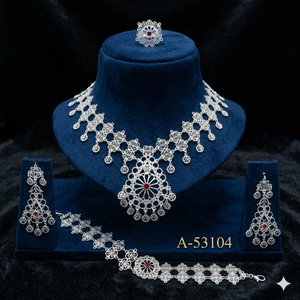 Luxury Designer Women's Necklace Bracelet Set with 24K Gold Plated <b>Cushion</b> Cut Zircon Jewelry Box Chain Trendy A-53099 - Product Image 6