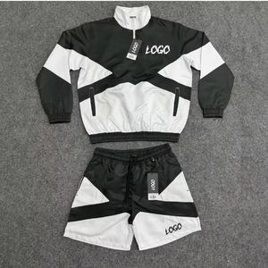 Summer Custom Two-Piece Men's Windbreaker <b>Jacket</b> and Shorts Set Quick Dry - Product Image 2