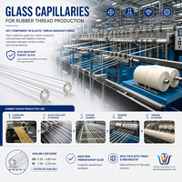 Capillaires en verre G008-08-76-D 6,85x1,30 mm. Capillaires en verre pour la production de fil élastique en caoutchouc, résistants aux acides, Duran
