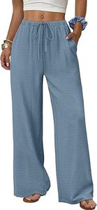 Pantalons décontractés à jambes larges pour femmes - Product Image 1