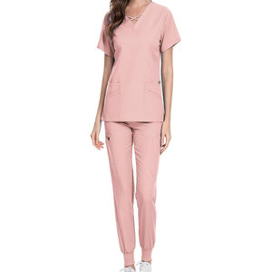 Uniforme de Enfermera Personalizado, Corte Ajustado, Manga Corta, Tejido Elástico, Pantalones Deportivos para Hospital, Spa, Cómodo y Elástico - Product Image 6