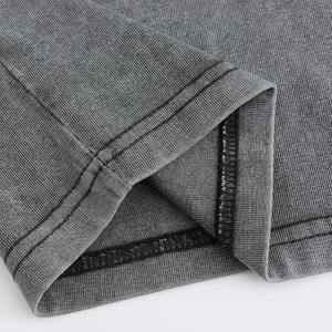 T-shirt à manches courtes col rond vintage surdimensionné en coton 100% 230 g/m² lavé à l'acide de haute qualité K_T pour hommes, impression personnalisée - Product Image 2
