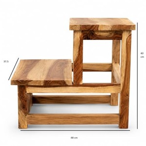Solid Pine Wood Hand-Painted <b>Step</b> <b>Stool</b> Wholesale | Moradabad Handcrafted - Product Image 4