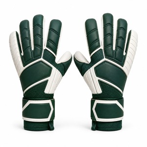 Gants de gardien de but vert et blanc en cuir PU, à doigts entiers, antidérapants, respirants, avec sangle de poignet réglable, unisexes - Product Image 2