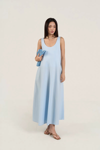 Loose New Straight Yarn Dyed Midi Regular Sleeve Waist Breathable Striped Summer 100% Cotton Casual Dresses - Product Image 6