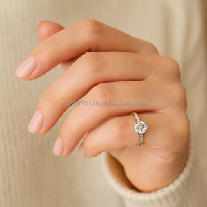 แหวนเพชรโมอิสซาไนต์ทรงกลม 1.20 กะรัต ทอง 14K งานจิวเวลรี่ชั้นดี ขายดี แหวนหมั้นแบบกึ่งสำเร็จรูป แหวนแต่งงาน ดีไซน์หรูหรา - Product Image 5
