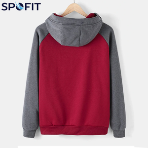 Sudadera con Capucha Estilo Raglan para Hombre, Color en Contraste, 100% Algodón, Bordada, Oversize, Unisex - Product Image 2