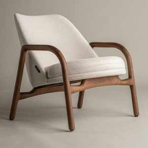 Fauteuil en teck massif exclusif avec cadre incurvé élégant et finition naturelle pour espaces de vie de luxe - Product Image 1