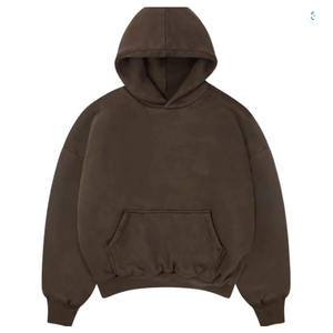 Sweat à capuche zippé épais pour homme, avec logo en relief, manches longues, couleur unie, haute qualité, vierge, pour la vente en gros - Product Image 1