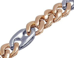 สร้อยคอแบบ Cuban Link หรูหรา ประดับเพชร เงินแท้ 925 สองสี ดีไซน์โดดเด่น เหมาะสำหรับผู้ชายและผู้หญิง เป็นของขวัญ - Product Image 5