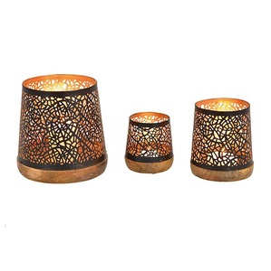 Portavelas clásico de metal con pantalla de vidrio alta para decoración de restaurantes, banquetes y hoteles. - Product Image 6