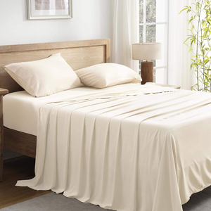 100% Bamboo 4-Piece Bedding Set Modern Style <b>Flat</b> <b>Fitted</b> <b>Sheet</b> Sets - Product Image 3