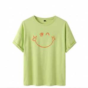 Camiseta de Cuello Redondo, Manga Corta, Corte Regular, 100% Algodón, Color Verde Claro, Estilo Vintage, Casual, para Hombre y Mujer, Tejido Transpirable de Secado Rápido - Product Image 1