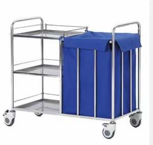 Carrito de Acero Inoxidable para Ropa Sucia y Apósitos Médicos, 24 Pulgadas de Ancho, Capacidad de Carga de 50 lb, para Uso Hospitalario - Product Image 2