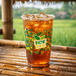 Vaso Transparente de Plástico PP de 92 mm de Diámetro, Diseño para Té Helado, Impresión Serigráfica, Forma Redonda para Bebidas - Product Image 5
