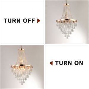 Elegante Lampadario a Sospensione Moderno a 11 Luci con Finitura Dorata, Design a Più Livelli, 20 Pollici, per Sala da Pranzo - Product Image 6